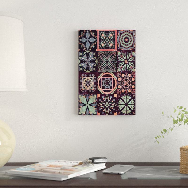 « kaléidoscope tile ii », reproduction d’impression sur toile, H 12 po x l 8 po x P 0,75 po, Toile tendue, Pas de tapis
