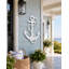Décoration murale extérieure ancre nautique avec chaîne - PVC résistant aux intempéries - Style bord de mer-1999444908
