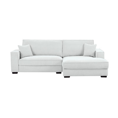 Braflin Upholstered Chenille Sofa Chaise Wide Seat Sectional