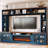 Wall Unit Entertainment Center with Electric Fireplace and Bookshelves for TVs up to 80"