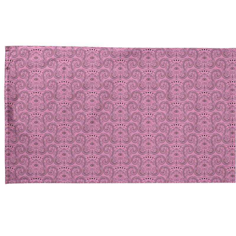 Serviette de thé à motif troisième œil, Polyester sergé, Rose