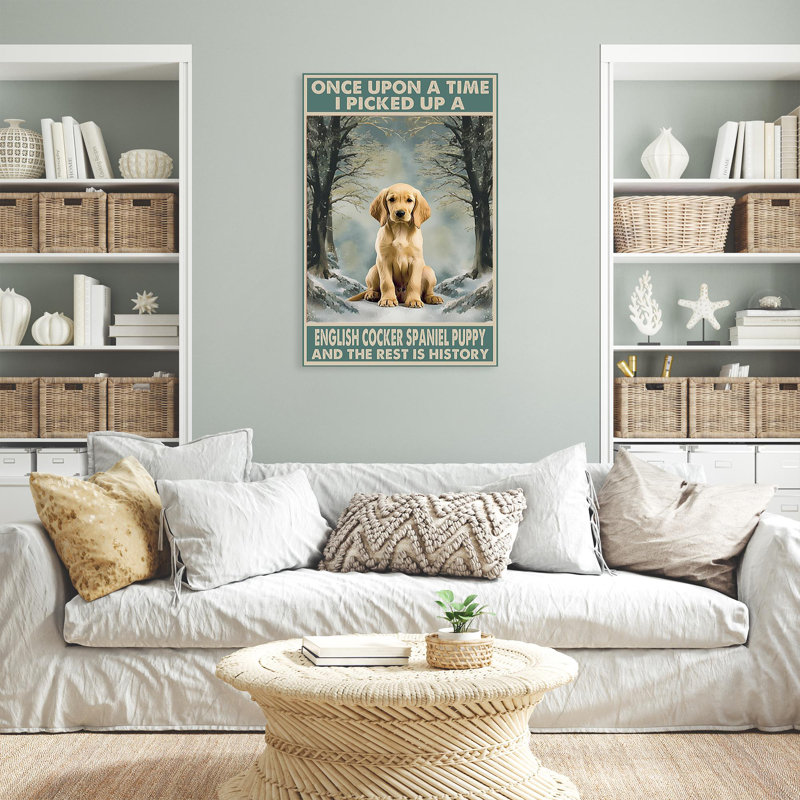 «I Picked Up A English Cocker Spaniel», reproduction d'art rectangulaire sur toile tendue sur toile tendue