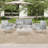 Mariano Steel 4-Pieces Coversation Set, Off White+Grey-1959254474-1959254477