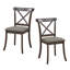 Ensemble de 2 chaises de salle à manger en bois avec dossier en X, chaise de salle à manger en bois d'hévéa-76901063