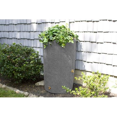 Good Ideas 90 Gallons Plastic Drainable Dual Overflow Planter Rain Barrel