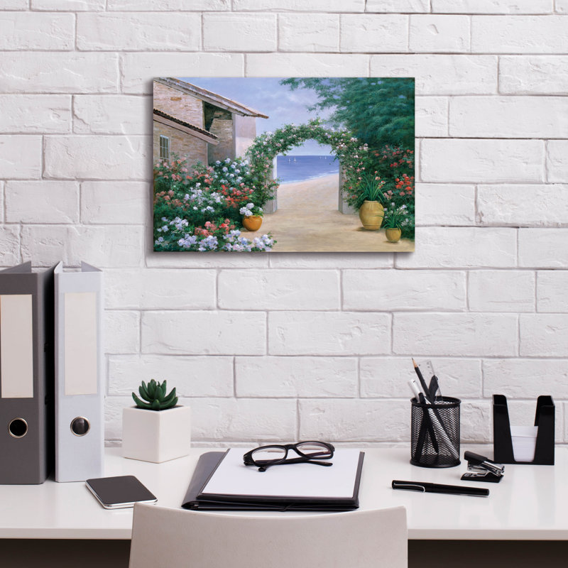«Seaside Trellis» par Diane Romanello, art mural sur toile, H 12 po x l 18 po x P 0,75 po