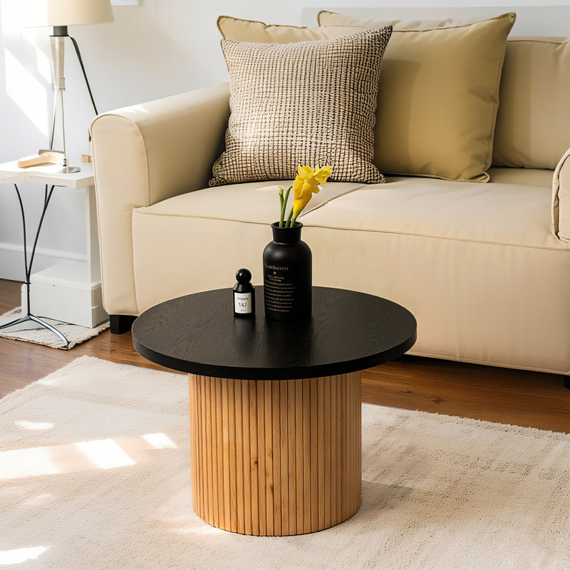 Table basse ronde en bois massif