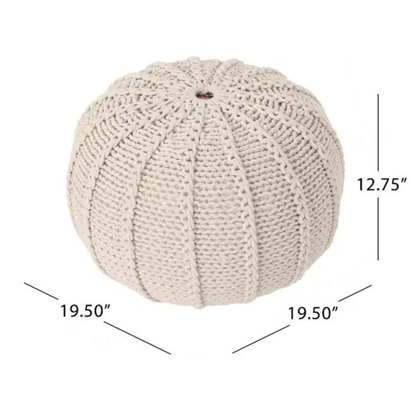 Versatile Cotton Knitted Pouf For Home Comfort And Functionality