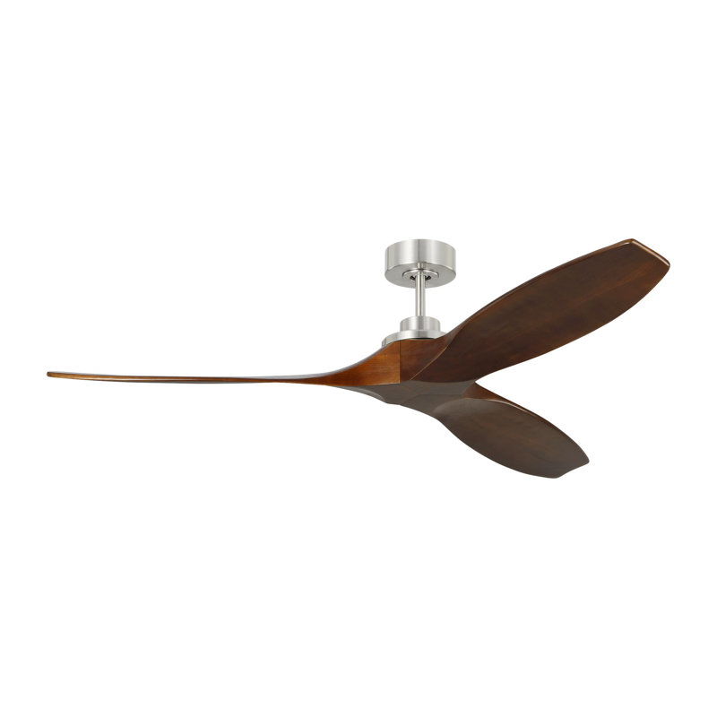 Collins 60" Smart Indoor/Outdoor Brushed Steel Ceiling Fan With Remote Control And Reversible Motor Works With Alexa, Google Home And Bond Home Action