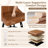 Swivel Bar Stools Set of 1, Counter Height Bar Stools With Back, PU Leather Upholstered Kitchen Island Stools, 360° Swivel, Rubberwood Legs, Thick Cushion Seat, For Dining Room Brown-1058439022-1057710938