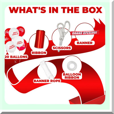 Giant Ribbon Cutting Kit for Grand Openings and Celebrations