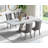 Modern 68.11" Faux Marble Dining Table Set , White Marble Dining Table with Velvet Dining Chairs, Dining Room Table and Chairs Set, Luxury Dining Table Set for Kitchen Dining-975803910-975803929-975803928