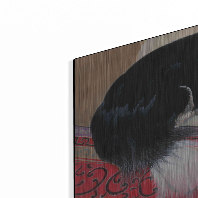 «Chien sur un tapis» par Durwood Coffey, H 16 po x l 24 po
