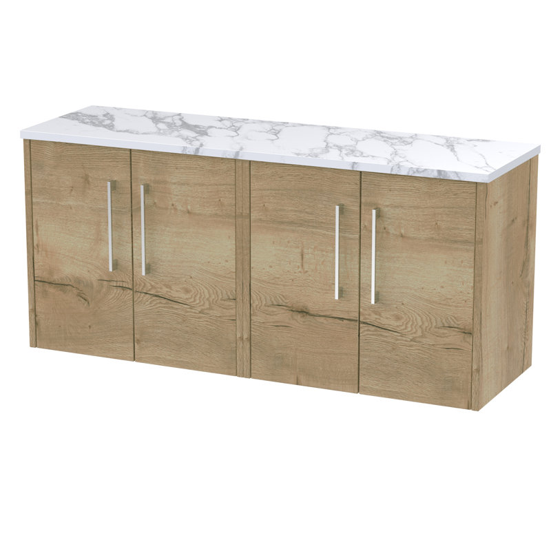 Juno 120.5cm Double Bathroom Vanity Base Only, Autumn Oak