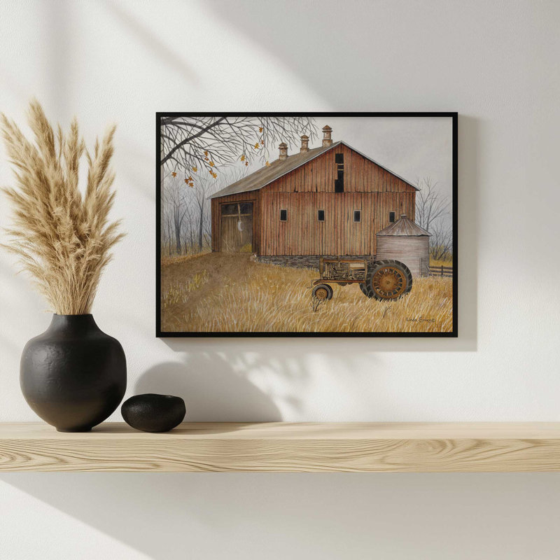 «Grandpa's Tractor» par Linda Spivey, reproduction d'art, L 48 x H 36, Noir, Impression encadrée