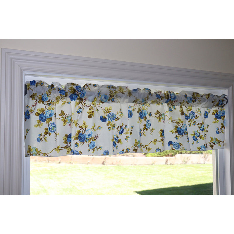 Cantonnière sur mesure en mélange de coton à motif floral l 58 po Tambrey, L 58 po x L 32 po