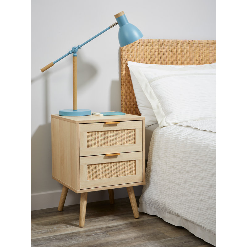 Ceto 2 Drawer Wicker & Rattan Bedside Table