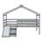 Twin House Loft Bed With Slide & Full Safety Guardrails
