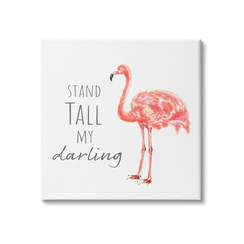 «Stand Tall My Darling Motivation» par - Art textuel, H 17 po x l 17 po, Plaque de bois