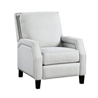 Comfortable Push Back Reclining Chair, Gray Chenille Upholstery, Living Room 1Pc Chair In Gray, Solid Wood And Plywood Frame