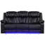 Revêtement électrique inclinable électrique 2 pièces 2 pièces, console pliante avec haut-parleurs, éclairage décoratif à DEL, rangement caché contemporain, cuir, son, rangement, éclairage