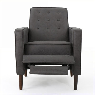 FlowLuxe Mid-Century Pushback Recliner Chair, Compact Luxury Single Upholstered Microfiber Fabric for Living Room