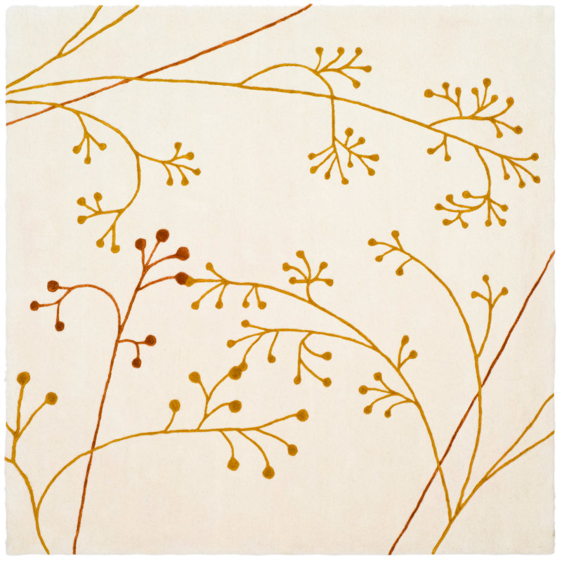 Soho Hand Tufted Wool Floral Rug, Square 8'