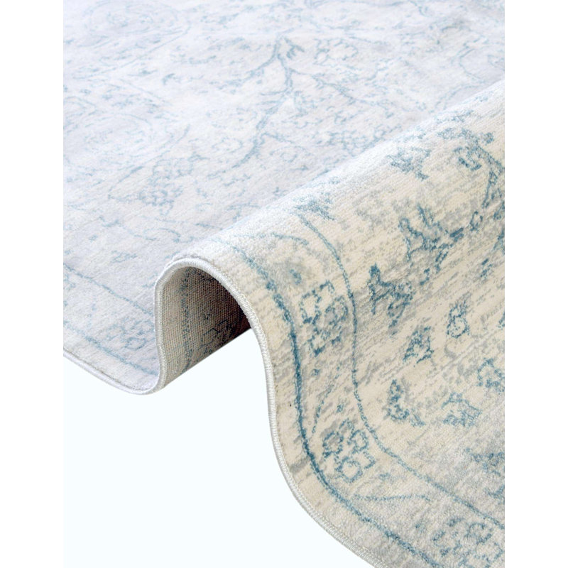 Tapis oriental gris / ivoire Kaleigh, Rectangle 9 pi 1 po x 12 pi