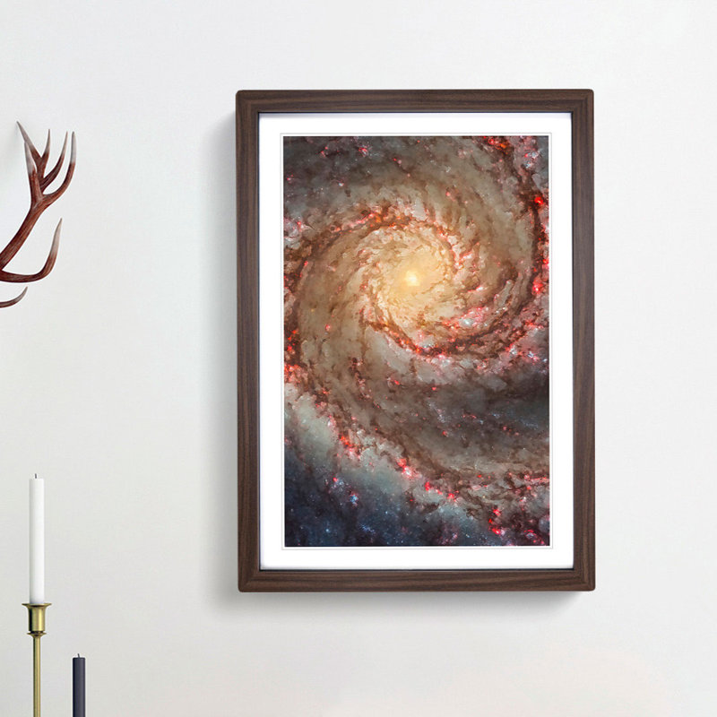 Universe in Abstract Vol.27 - Picture Frame Graphic Art Print, 36cm H x 27cm W x 2cm D, Walnut Framed