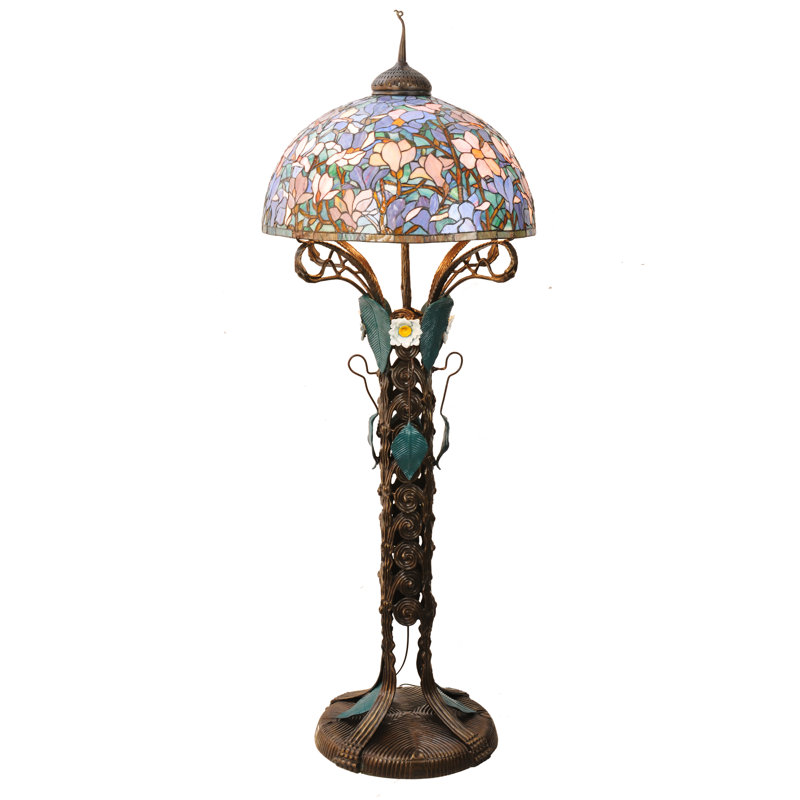 Lampe sur pied florale 73 po H Tiffany Magnolia Nouveau