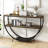 Rustic Industrial Design Demilune Shape Textured Metal Distressed Wood Console Table-544914526