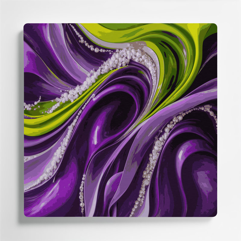 «Lyrical Abstraction 55», art mural en métal mauve, H 8 po x l 8 po