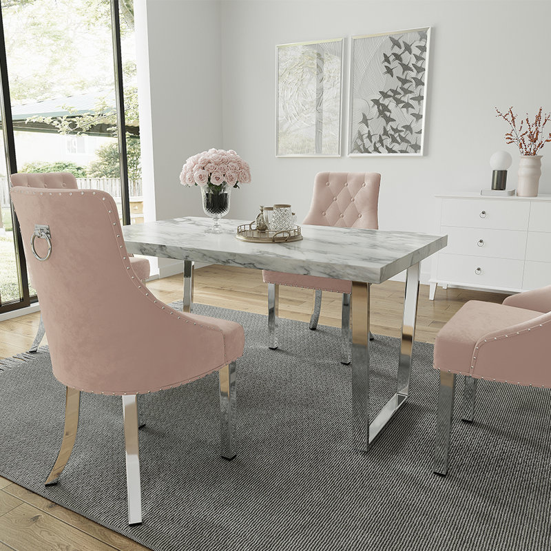Candelo 4 - Person Dining Set, Pink