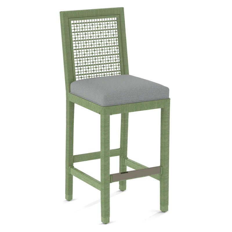 Pine Isle Bar Stool, Marquis Taupe Velvet; 0913-73, Celery