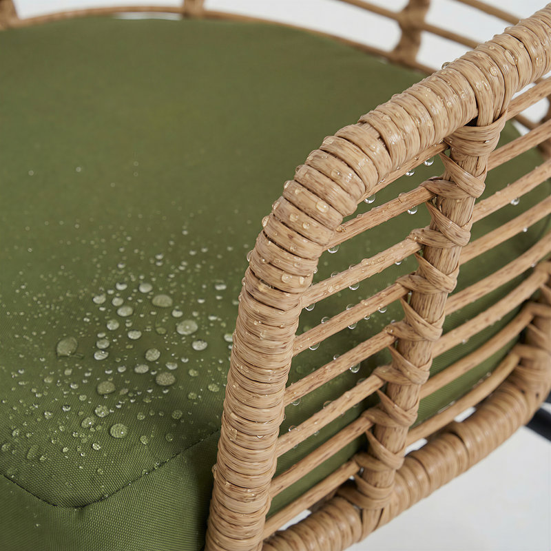 Ensembles de revêtement de patio en rotin naturel avec table basse et 2 fauteuils d'appoint