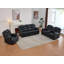 Ensemble de salon inclinable en cuir 3 pièces avec porte-gobelets, causeuse et fauteuil-105475122