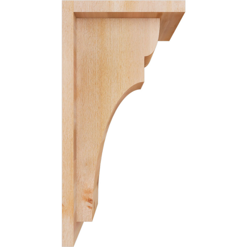 Yorktown Corbel w/Backplate, 16" H x 6" W x 8" D, Western Red Cedar, Rough Sawn