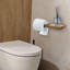 Acacia Wall Mounted Toilet Roll Holder with Shelf