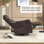 Fauteuil inclinable manuel brun en similicuir chauffant avec fauteuil à bascule et pivotant pour le salon-915639683