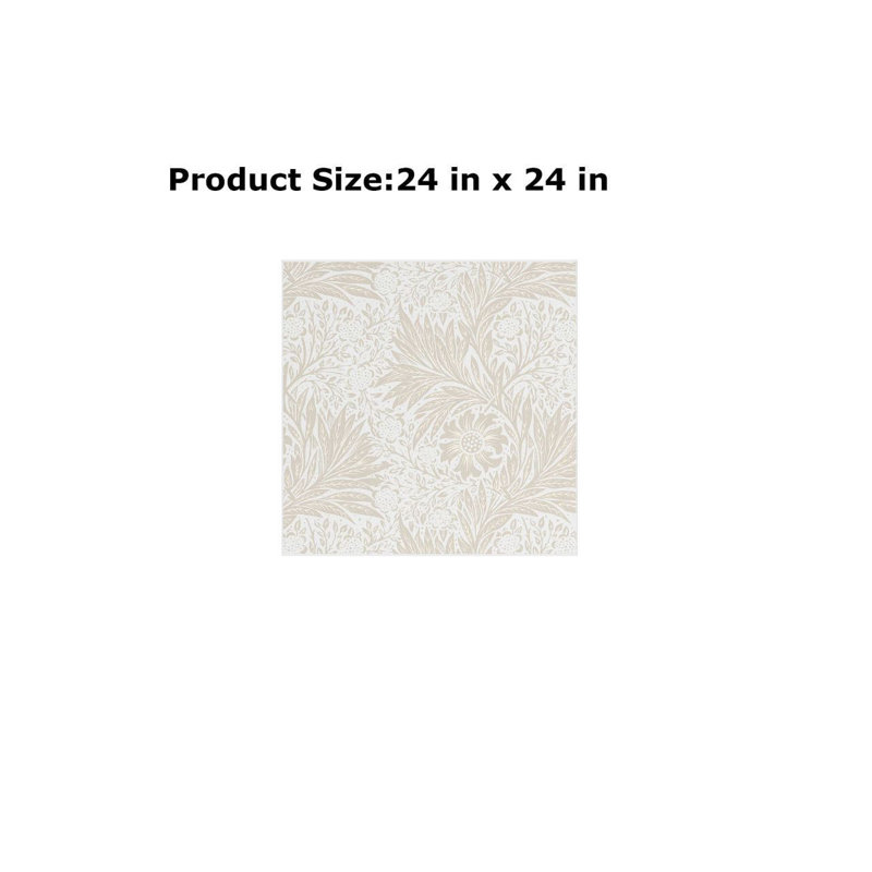 Art mural sur toile beige fleur et feuille, décoration intérieure moderne de qualité supérieure, 24 x 24 po