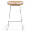 Bar Stools Set of 2 Rustic Counter Stools with Solid Wood Saddle Seat & Metal Legs, Backless Kitchen Island Stools for Breakfast Bar & Home Decor-883923837