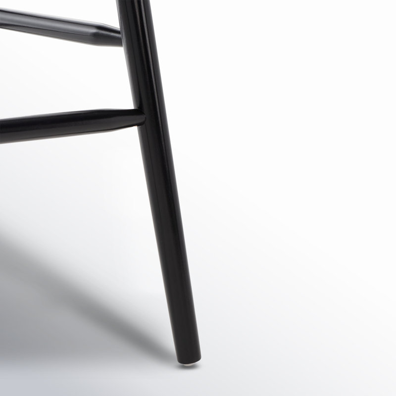 Ensemble de 2 tabourets en bois massif Sheffield, Noir, Tabouret de bar (siège d'une hauteur de 29 po)