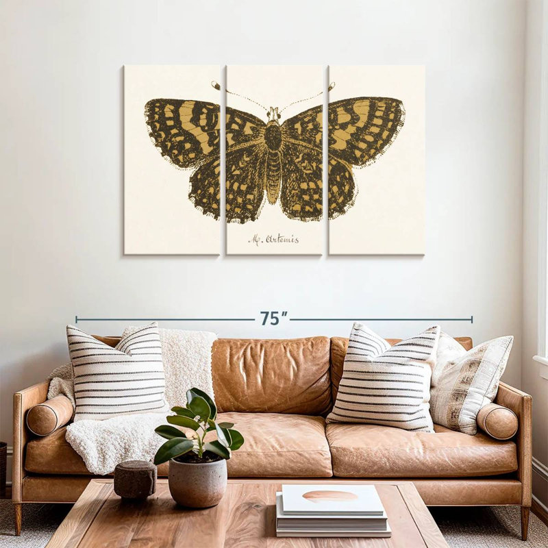 Brampt antique papillon II, H 36 po x l 57 po