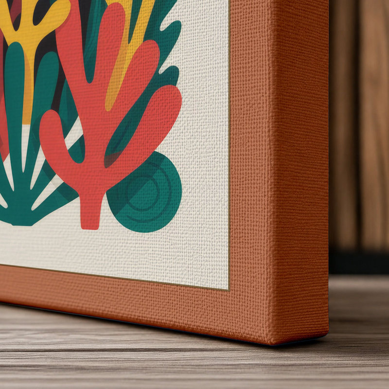 Garden Botanical - Wrapped Canvas, 36x24 - 91.4 x 61.0 cm, Terracotta Border