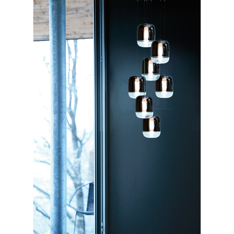 Gong 7 - Light Chrome Cluster Pendant, Black
