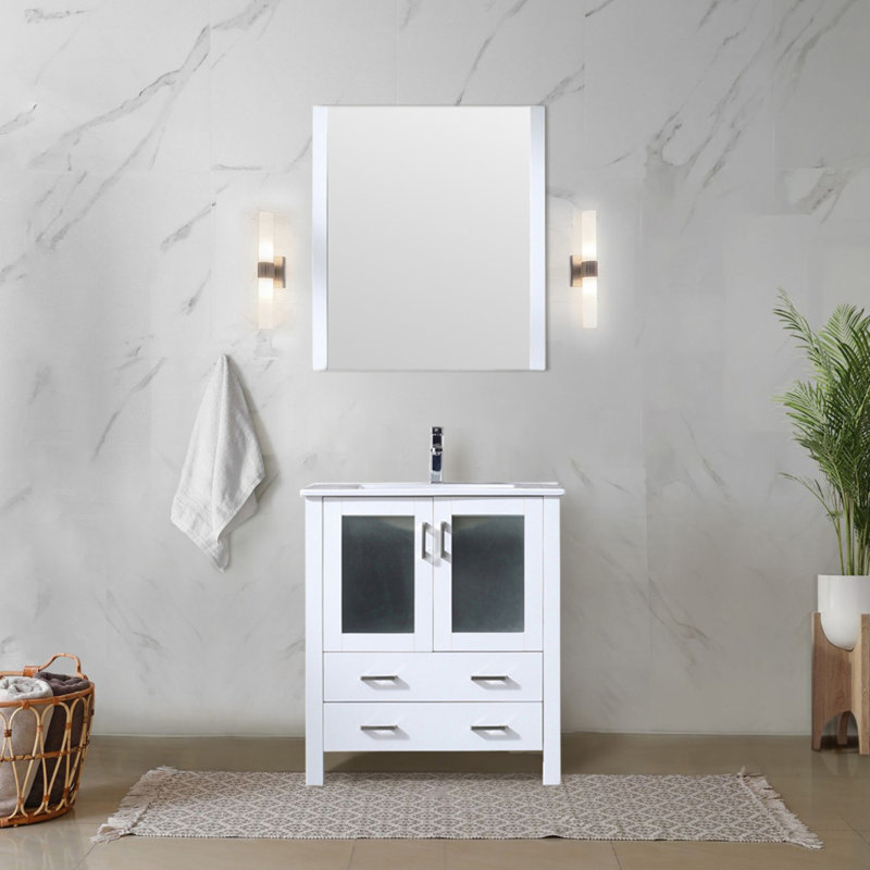 Meuble-lavabo blanc 30 po X P 18,25 po D, 30", Blanc