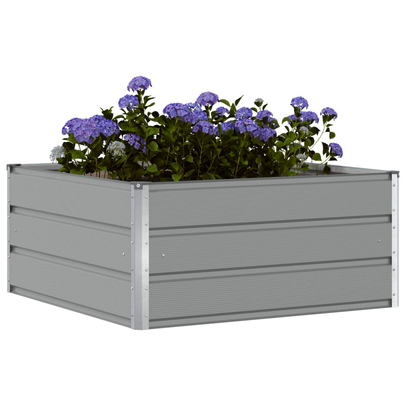 Planter Steel, Light Grey, 45cm H x 100cm W x 100cm D