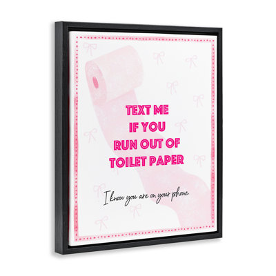 Pink Text for Toilet Paper Floating Frame, design by Ziwei Li
