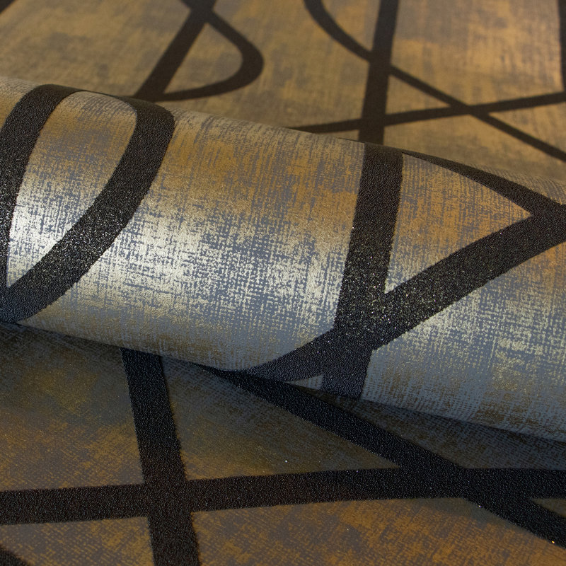 Saturn 10.05m X 53cm Textured Metallic Non-pasted Wallpaper Roll, Umber Brown