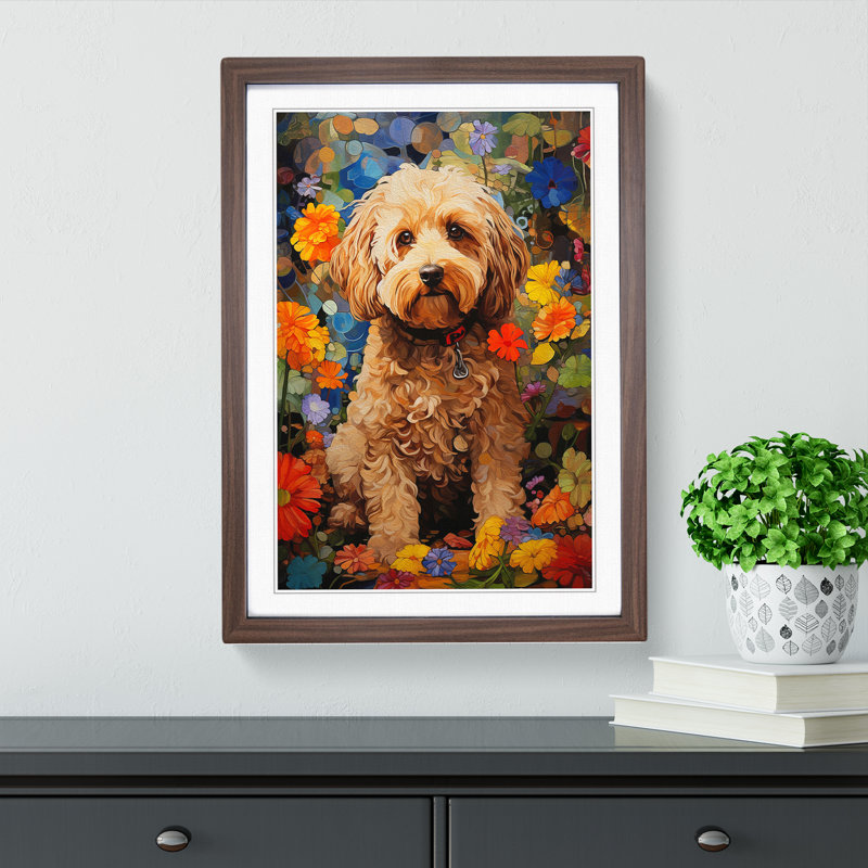 Single Picture Frame Print on Wood, Walnut Framed, 34cm H x 25cm W